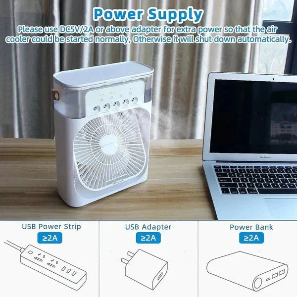 Portable Mist Air Conditioner Fan - Rechargeable