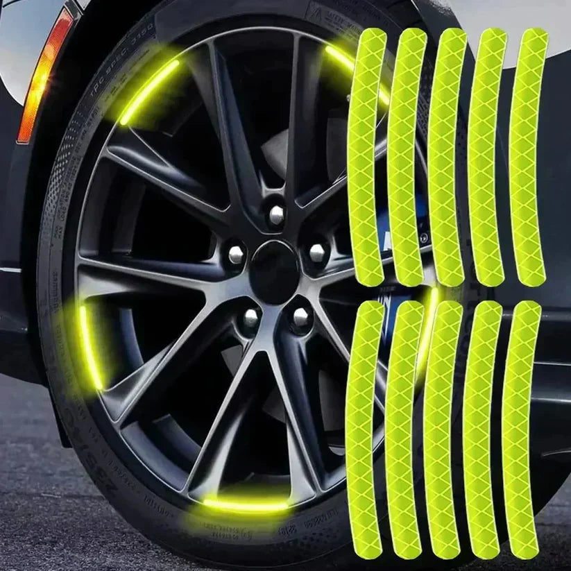 Car & Bike Wheel Hub Reflective Luminous Stickers