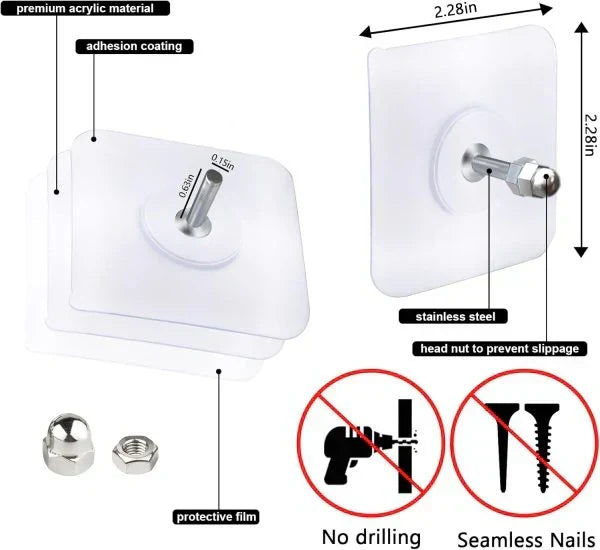 10 PCS Self Adhesive Wall Screws
