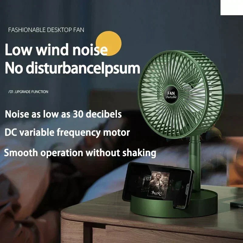 Foldable Telescopic Rechargeable Fan